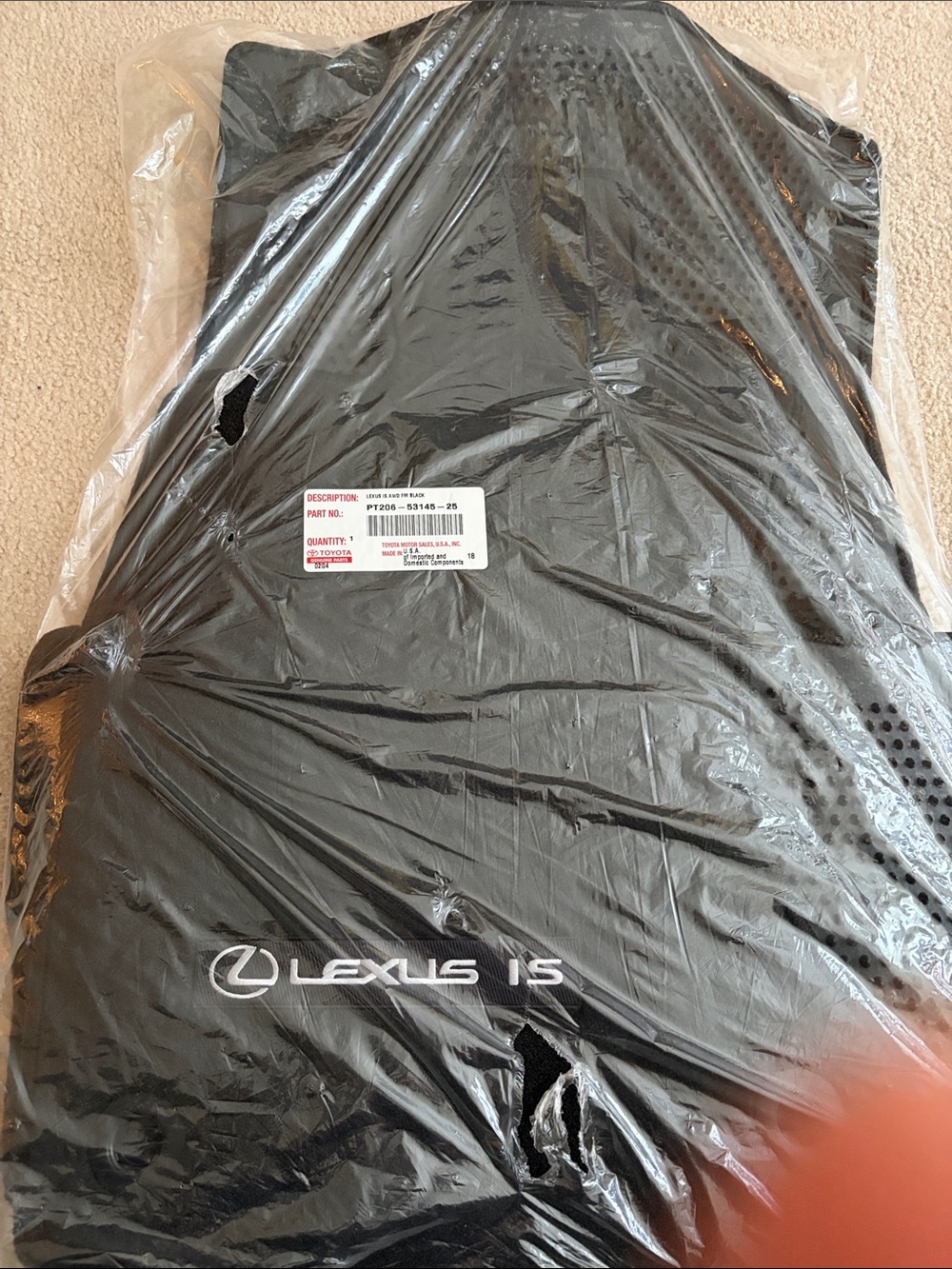 Lexus IS Black Branded Floor Mats